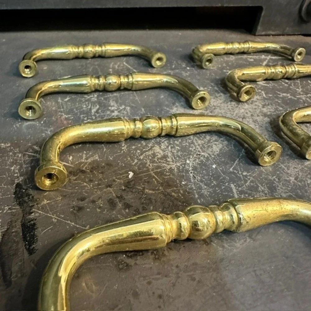 Vintage Brass Drawer Pulls Lot 8‎ Colonial Farmhouse Cabinet Hardware 3in